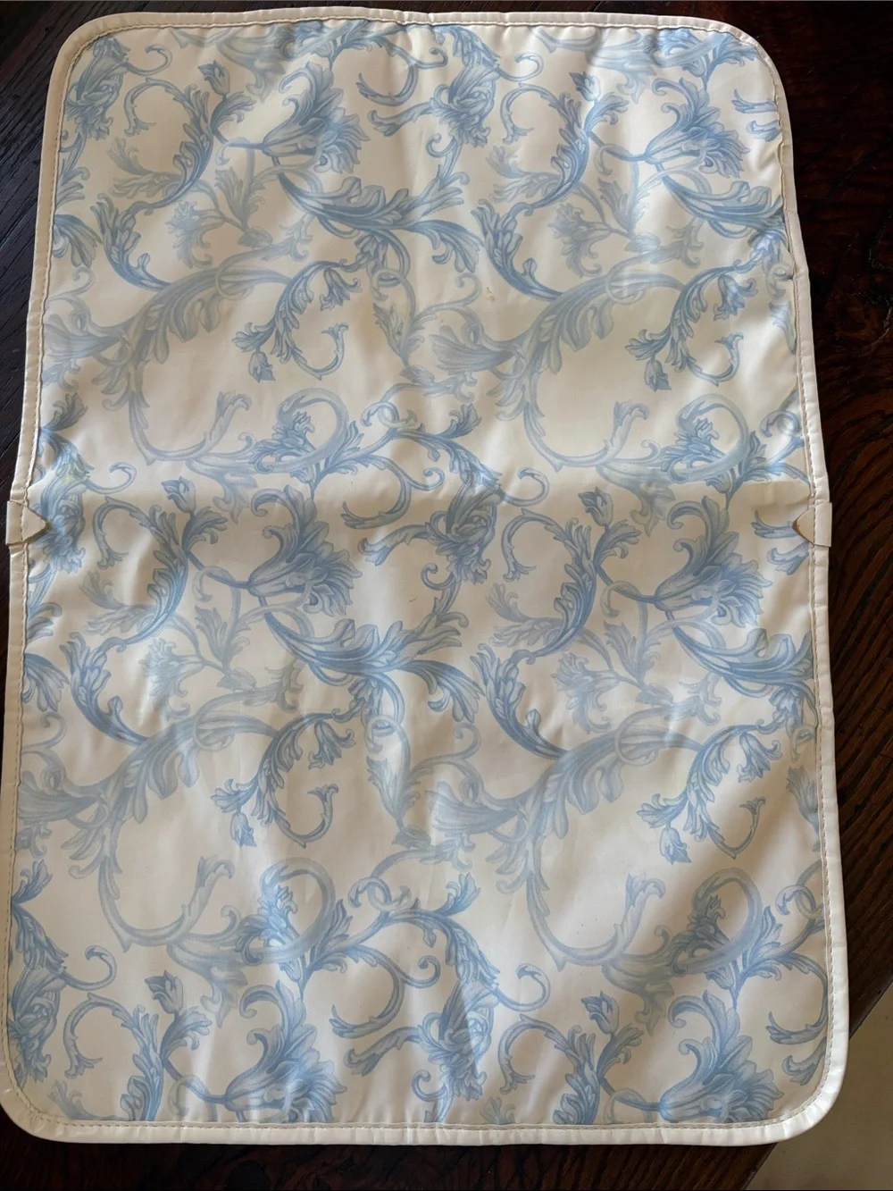 Versace White and Light Blue Barocco Print Baby Bag